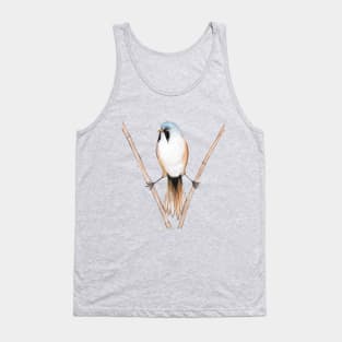 Bearded reedling pencil drawing Tank Top